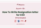 resignation letter for CEO