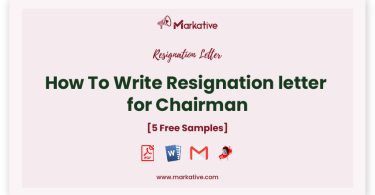 resignation letter for Chairman