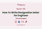 resignation letter for Engineer