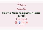 resignation letter for Hr