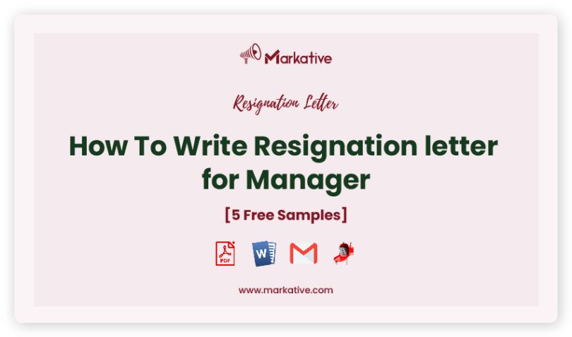 resignation letter for Manager