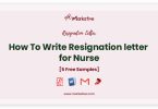 resignation letter for Nurse