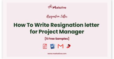 resignation letter for Project Manager