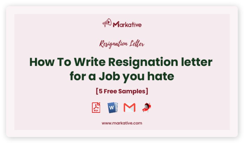 resignation letter for a job you hate
