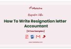 resignation letter for accountant