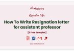 resignation letter for assistant professor