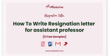 resignation letter for assistant professor