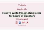 resignation letter for board of directors