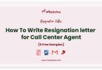 resignation letter for call center agent