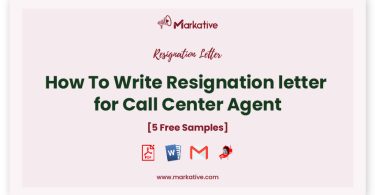 resignation letter for call center agent