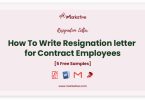 resignation letter for contract employees