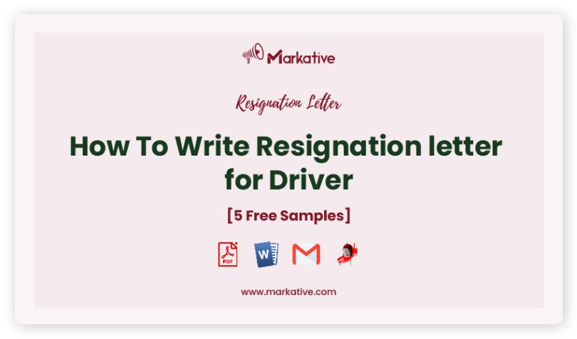 resignation letter for driver