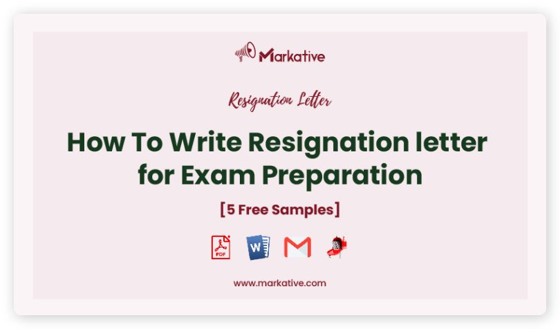 resignation letter for exam preparation