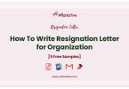 resignation letter for organization