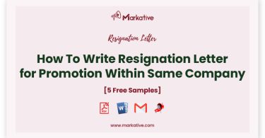 resignation letter for promotion within same company