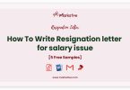 Resignation Letter for Salary Issue