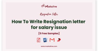 Resignation Letter for Salary Issue