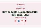 resignation letter for sales executive
