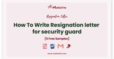 resignation letter for security guard
