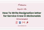 resignation letter for service crew in mcdonalds