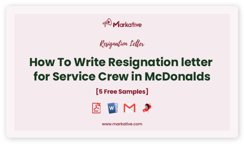 resignation letter for service crew in mcdonalds