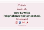 resignation letter for teachers