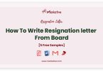 resignation letter from board