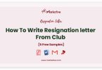 resignation letter from club