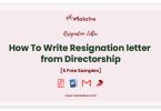 resignation letter from directorship