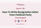 resignation letter from political party