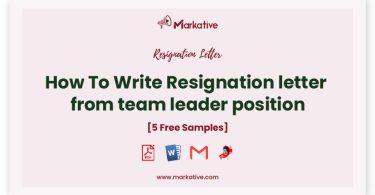 resignation letter from team leader position