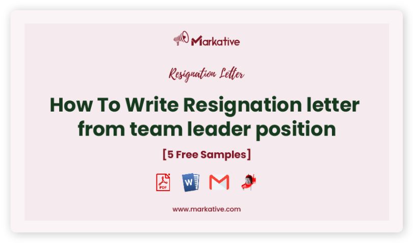 resignation letter from team leader position