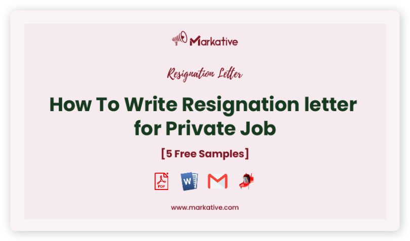 resignation letter in english for private job
