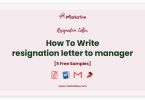 resignation letter to manager