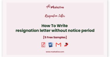 resignation letter without notice period