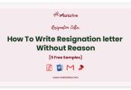 resignation letter without reason