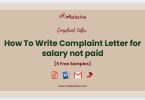 salary not paid complaint letter