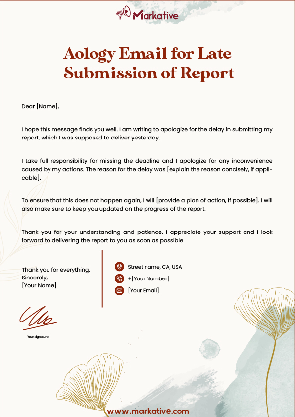 Apology Email For a Client Report Submission
