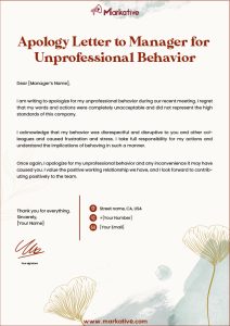Best Apology Letter to Manager for Behavior: 5 Ready Samples - Markative