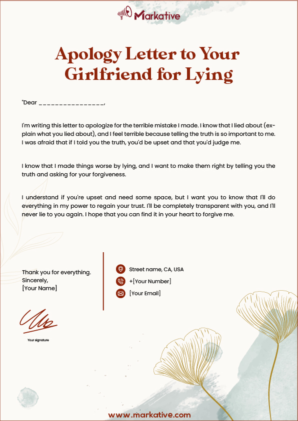 Heartfelt Apology Letter To Your Girlfriend 5 Examples Markative