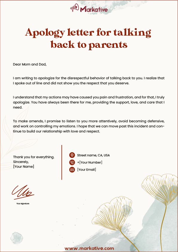 Apology Letter For Disrespectful Behavior With 7 Samples Markative