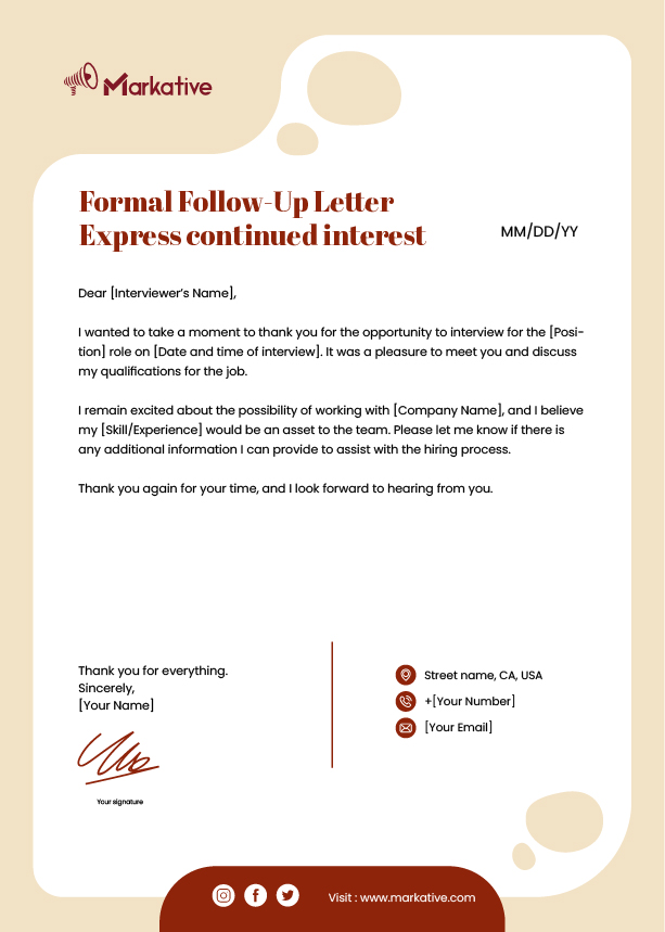 Best Follow-Up Letter After Interview No Response