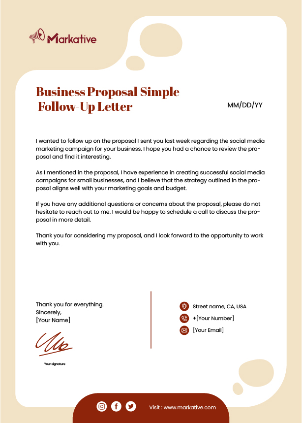 Business Proposal Simple Follow-Up Letter