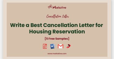 Cancellation Letter for Housing Reservation