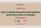 Cancellation of Service Letter to Vendor
