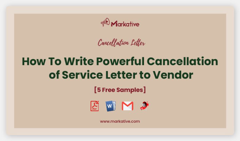Cancellation of Service Letter to Vendor
