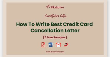 Credit Card Cancellation Letter
