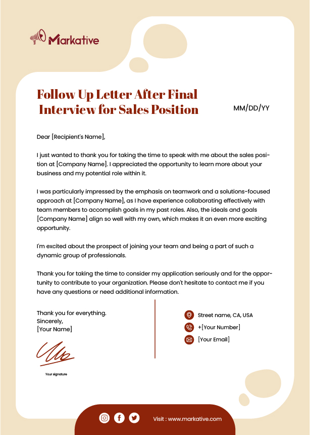 Follow Up Letter After Final Interview for Accounting Position