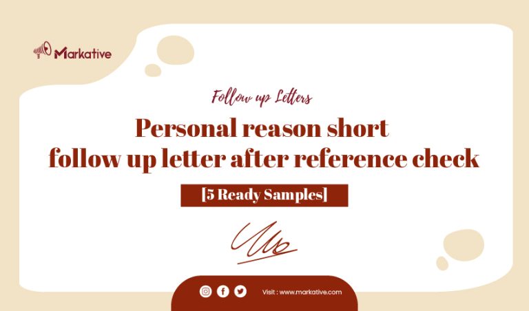 Best Follow Up Letter After Reference Check With 5 Samples Markative