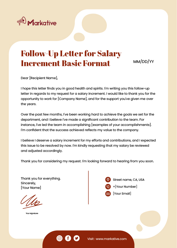 Follow-Up Letter for Salary Increment Basic Format